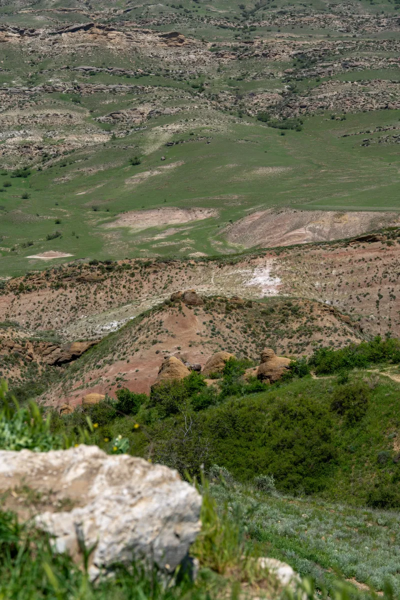 Green hills rolling toward the highlands